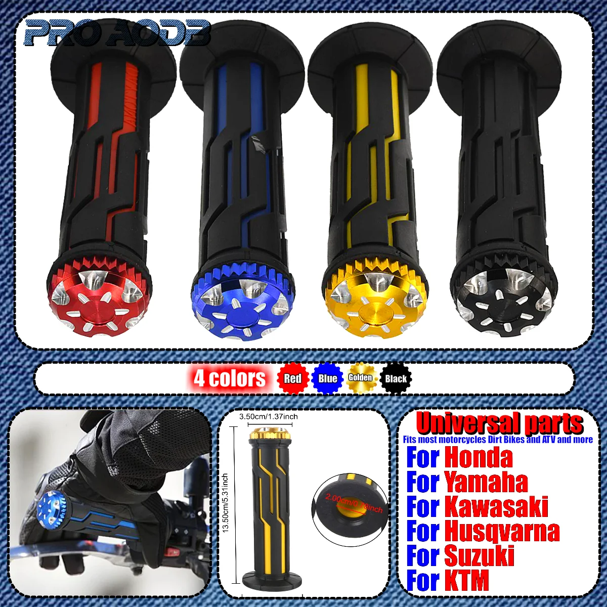 

Motorcycle AntiSlip grips Handlebar Grips Bicycle Rubber Handlebar Grips 22mm24mm Universal For KTM YAMAHA YZ YZF HONDA CR CRF