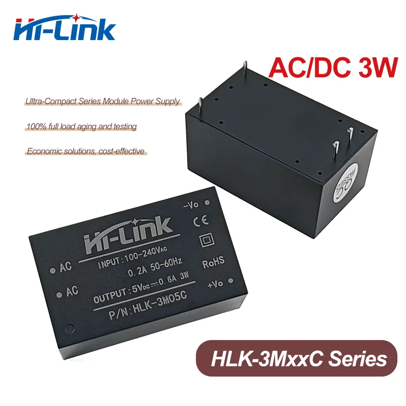 Hi-Link ACDC 3W Netzteil 3M05C 3M12C 3M24C 220V bis 5V/12V/15V/24V Isoliertes geregeltes Modul mit integrierter EMC-Schaltung
