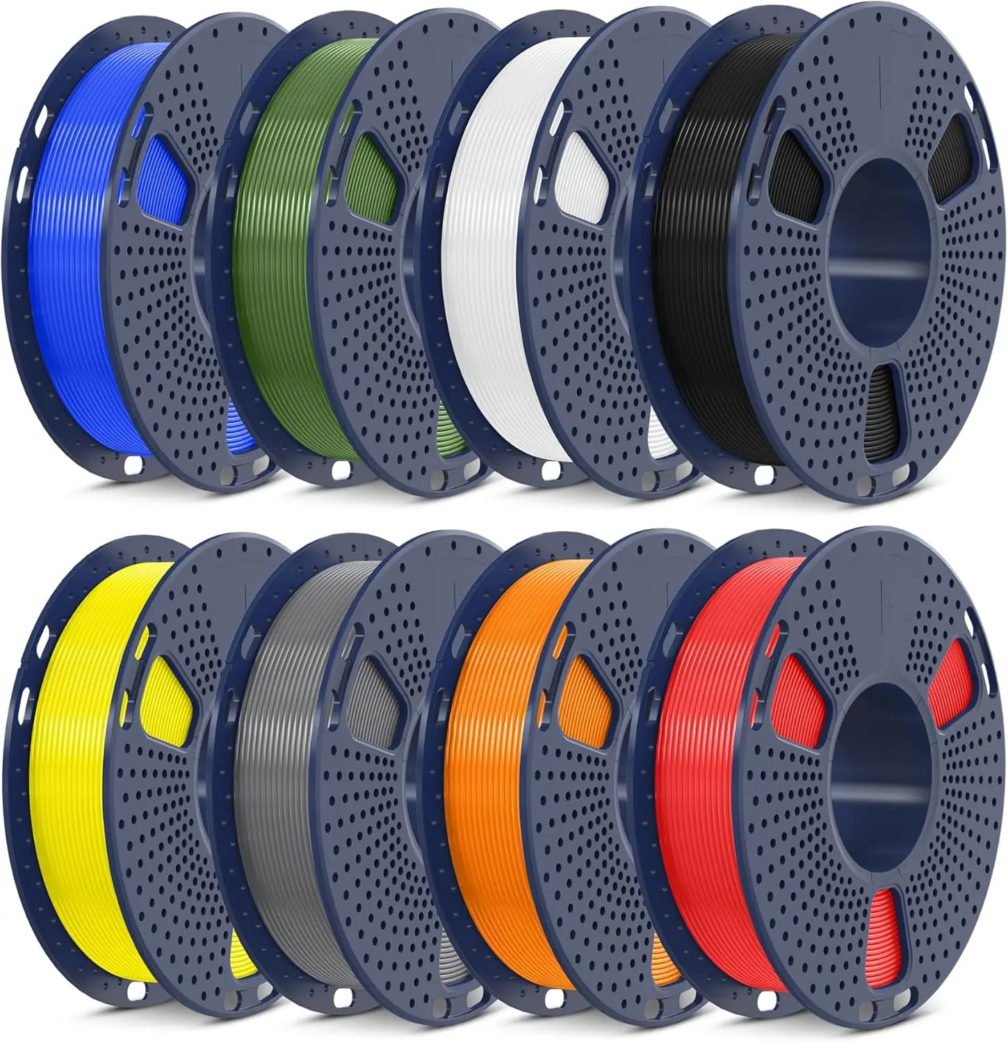 

SUNLU PLA+2.0 3D Printer Filament Bundle, Multicolor PLA+ Filament 1.75mm, Individually Vacuum Packed, 0.25kg per Spool, 8 Pack,