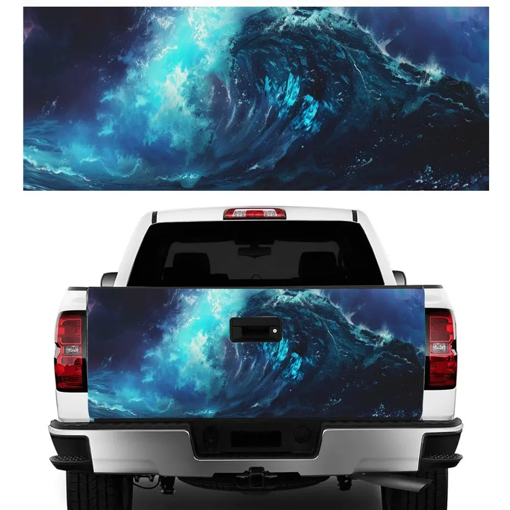 

Night Ocean Waves and Rapids Car Tail Trunk Protect Vinly Decal Auto Accessories DIY Hood Decoration Sticker for Off-road Pickup