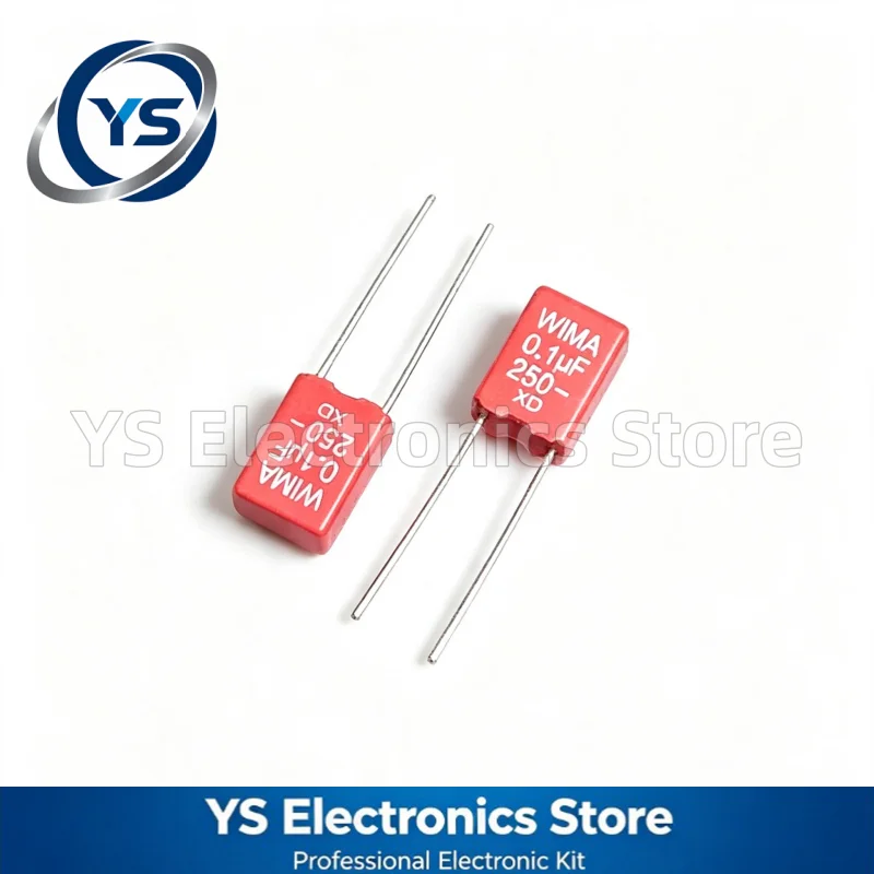 WIMA RED MKS2 250V0.1UF 250V 0.1UF 250V104 100NF 5mm Film Capacitor Hi-Fi Audio Capacitors NEW and Original