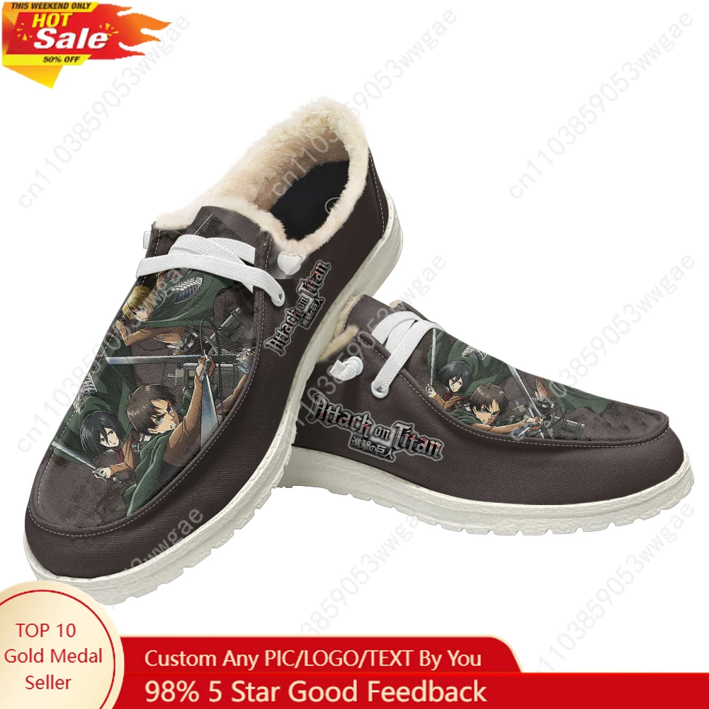 

Attack On Titan Flat Shoe Mens Womens Warm Casual Shoe Indoor Outdoor Light Durable Comfortable Couple Shoe Customized Shoes