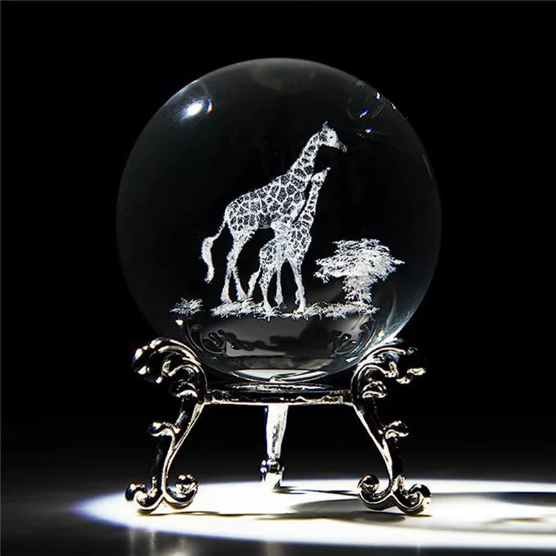 PB-3D Laserowo Grawerowana Kryształowa Kula Dekoracyjna w Kształcie Gwiazdy 60mm Szklana Kula Podpórka do Papieru ze Stojakiem Dekoracja Artystyczna Rękodzieło E Trwałe