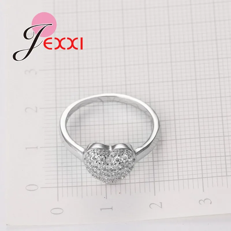 High Quality S925 Stamp 925 Sterling Silver Jewelry Romantic Heart Shape Fashion Women Party Wedding Rings Birthday Gifts