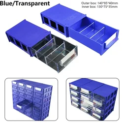 1PC PE Storage Box Stackable Plastic Storage Boxes 140*85*40mm Outdoor Size Component Screws Toolbox  Hardware Parts