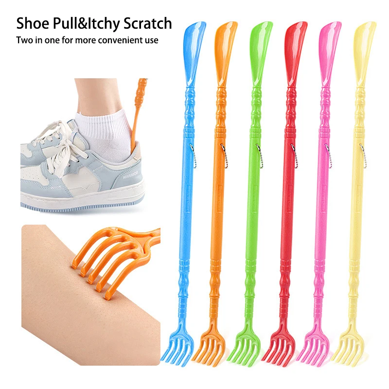 2 In 1 Back Scratcher Shoehorn Multifunctional Long Handled Shoe Horn With Hand Shaped Backscratcher Tickle Paw