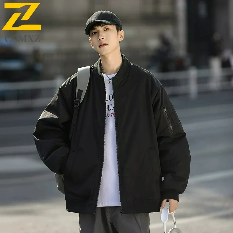 

COMXZ Leisure Men Jacket Leisure Baseball Collar Camping Versatile Windproof Coat Multi Pocket Trendy Autumn Lightweight Jacket