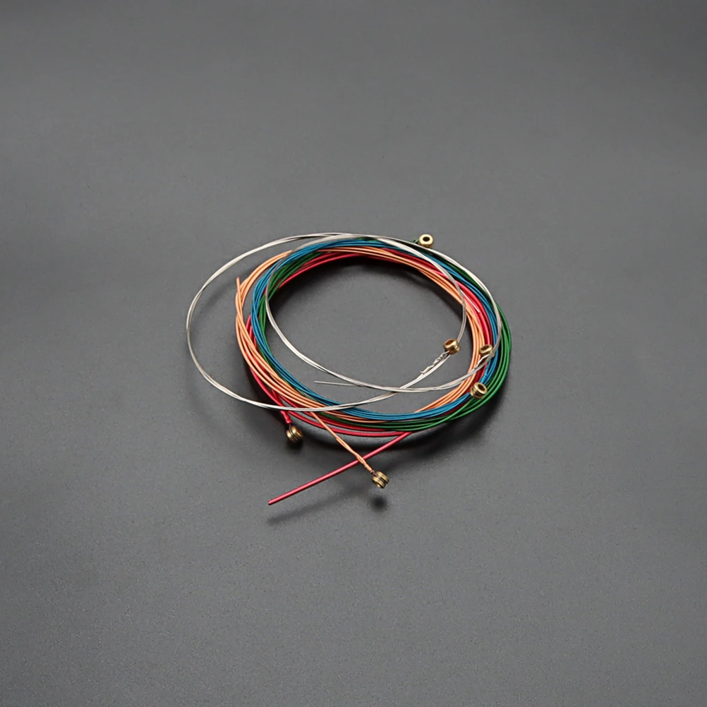 

6 Pcs Strings Steel Durable Acoustic Metal Folk Classic Replacement Metal Folk Guitar Strings Accessories Parts Instruments