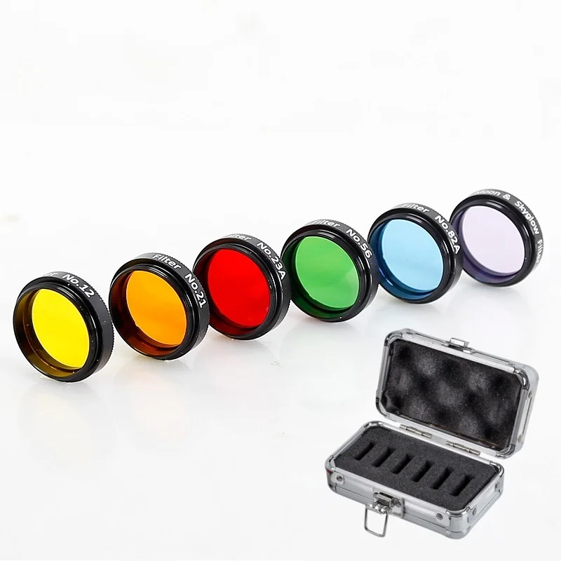 

1.25 Inch Telescope Filter Yellow Red Blue Filter Sheet for Telescope Eyepiece Observe the Moon