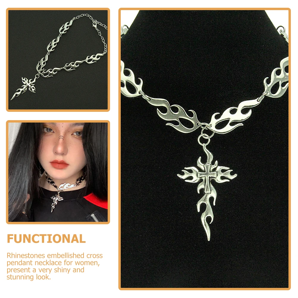 

Alloy for Women Rhinestones Embellished Pendant Chain Jewelry Birthday Valentine's Day Christmas Party Gifts Safe