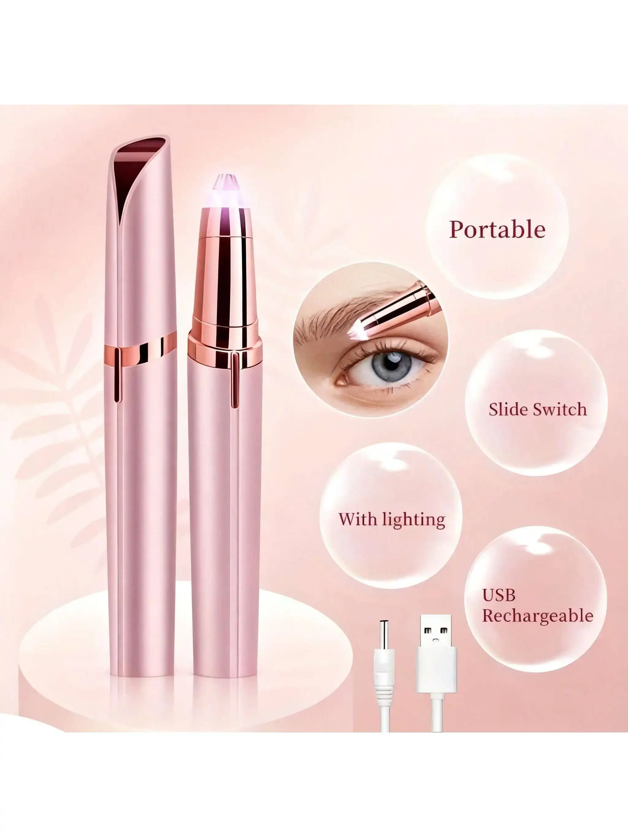 Womens Elektrische Wenkbrauw Trimmer Eye Brow Shaper Potlood Gezicht Haar Remover Voor Vrouwen Automatische Wenkbrauw Scheerapparaten Zakmes