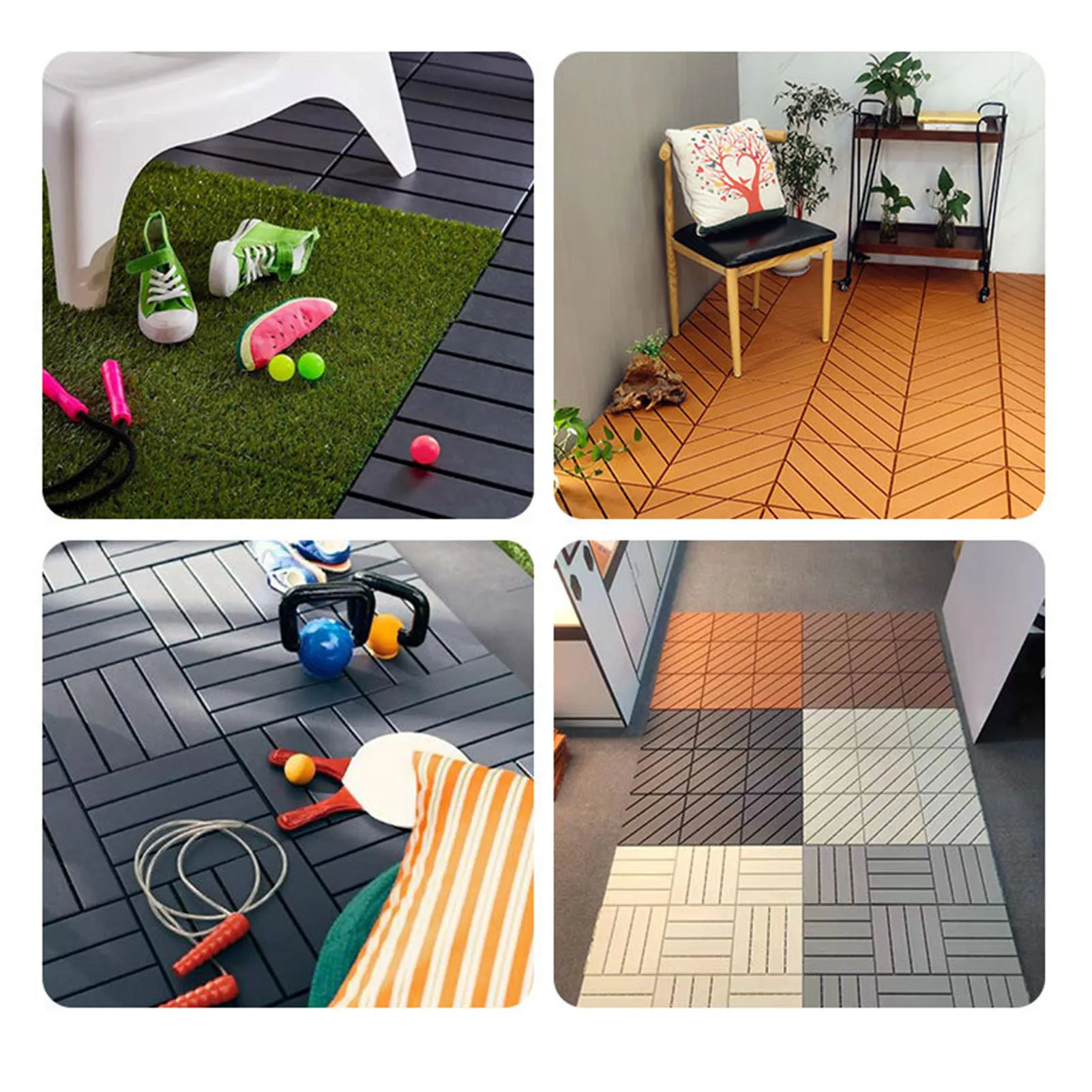 Plastic Interlocking Deck Tiles   Waterproof Drainag 30 PCS  30*30 Indoor Outdoor Waterproof Patio Floor Decking Tiles