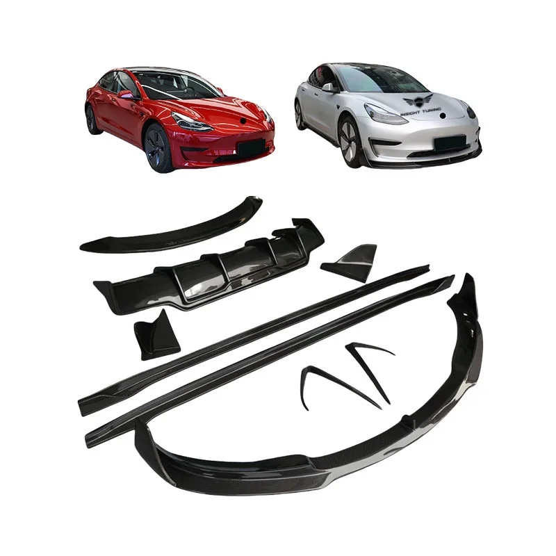 

New Arrival Lip Bumper Diffuser Spoiler Bodykit For 2021-2024 Tesla Model 3 Upgrade To Vorstein Design Car Body Kit