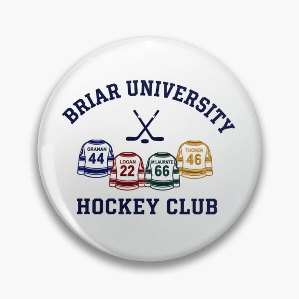 Briar University Graham Off Campus  Pin Holographic Star Heart Pin Brooches Laminated Button Fashion Accessory