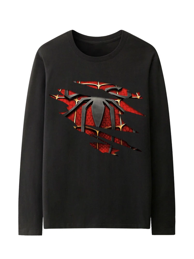 Marvel Authorizes The Long-sleeved Male Avengers Spider-Man Iron Man and The Hulk with Pure Cotton Prints All Saints' Day