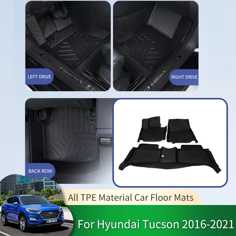 

Car Waterproof Non-slip Floor Mats Full Surround Protective Liner Foot Pad Carpet for Hyundai Tucson TL 2016~2021 2019 2020 2021