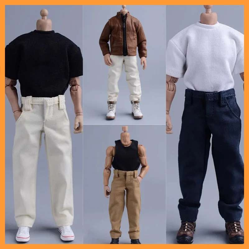 In Stock 1/12 Scale Casual Minimalist Straight Leg Pants Fit 6inch Action Figure Model Toys For Fans DIY Gifts