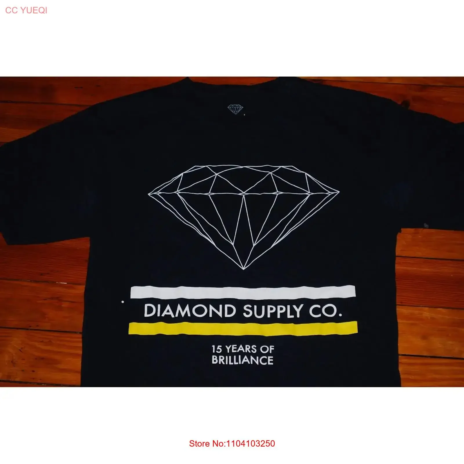 Camiseta de hombre Diamond Supply Company 15 Years of Brilliance, talla mediana, estilo vintage, lavada, cómoda, a la moda, unisex, suave