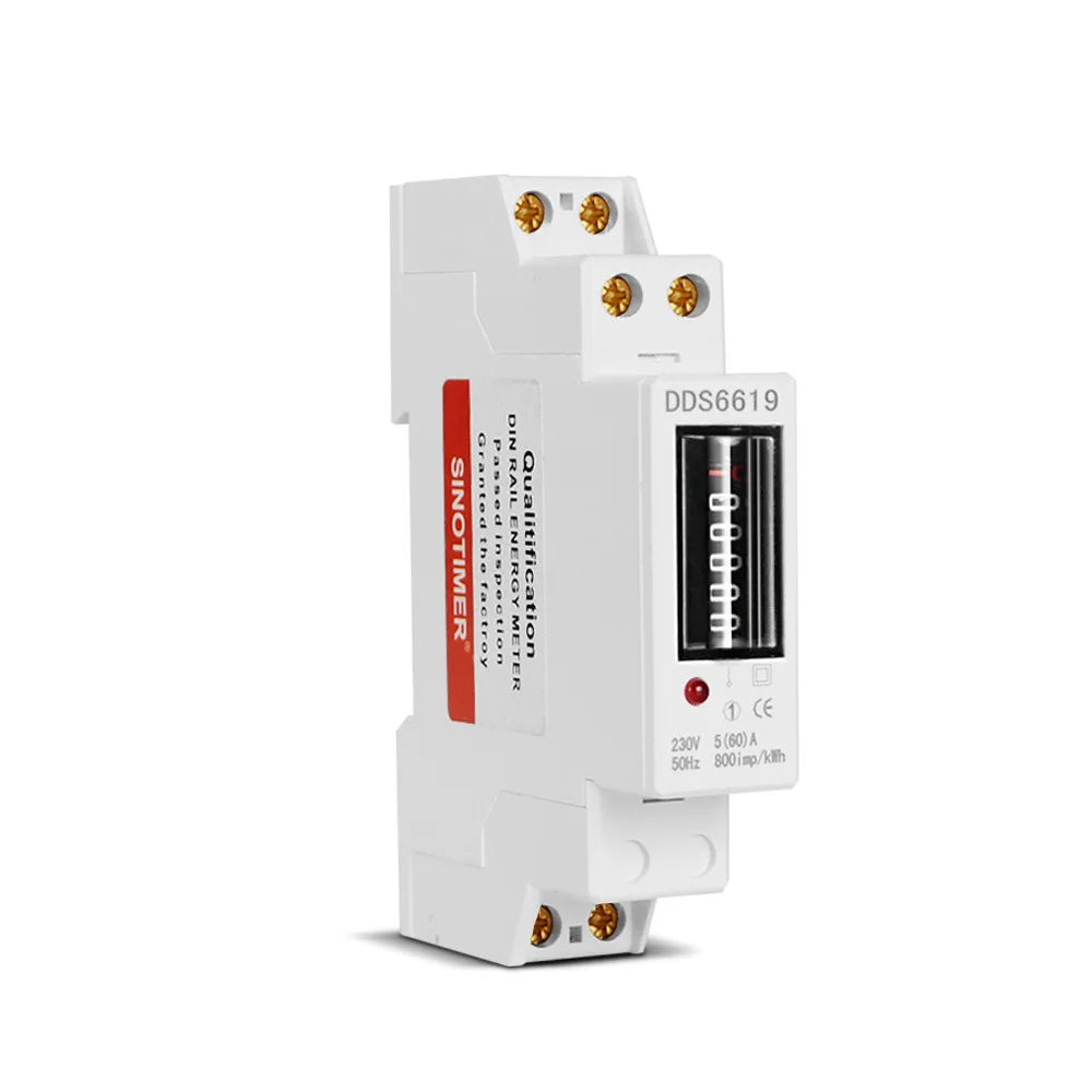 DDS6619-001 230V 30A/60A Low Current Smart Home Digital Single Phase Mechanical Meter Counter Display 1P 50Hz Energy Meter