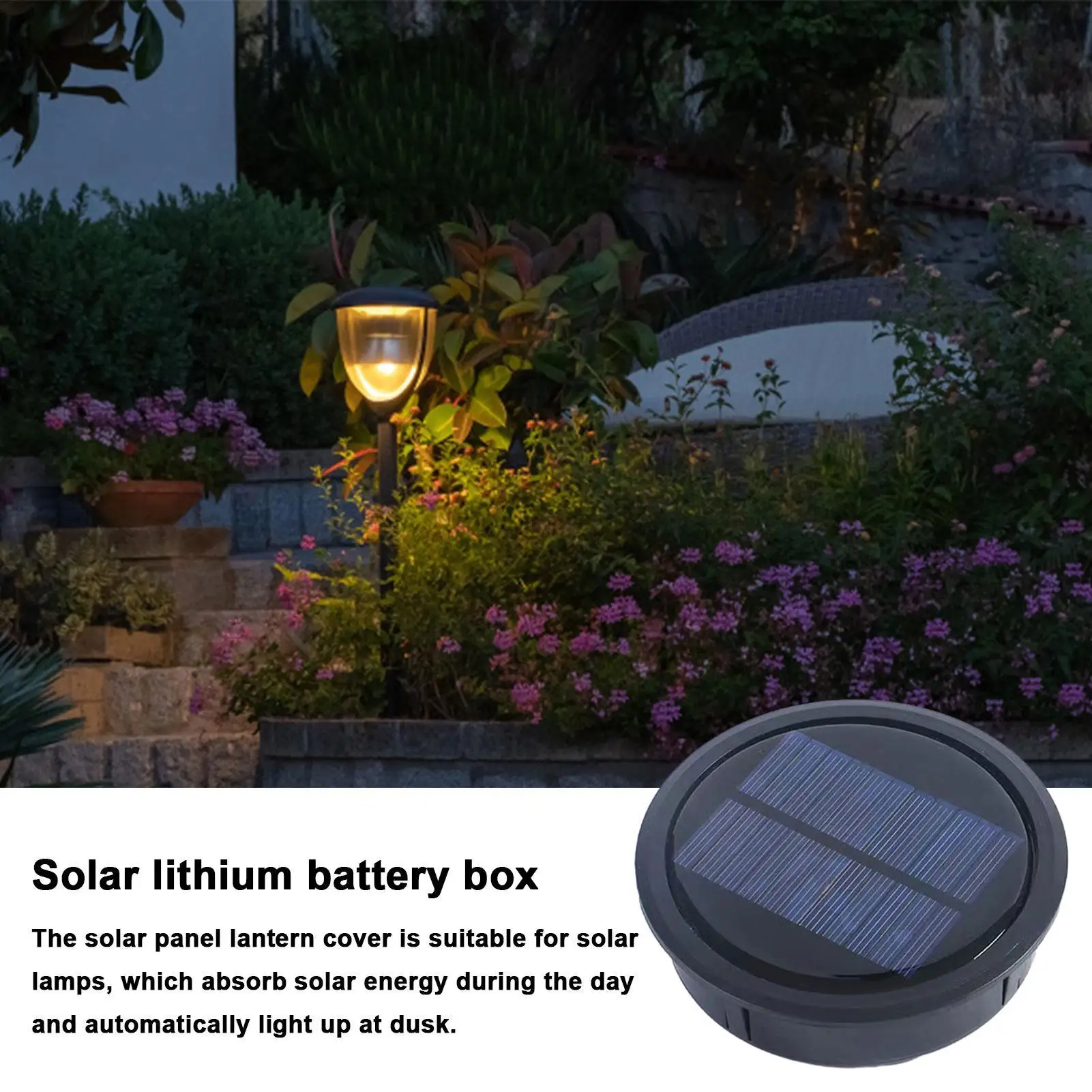 Solar Panel with LED Lantern Light Lid Solar Lights Top Replacement Part for Outdoor Hanging Lanterns DIY Table Lights Decor