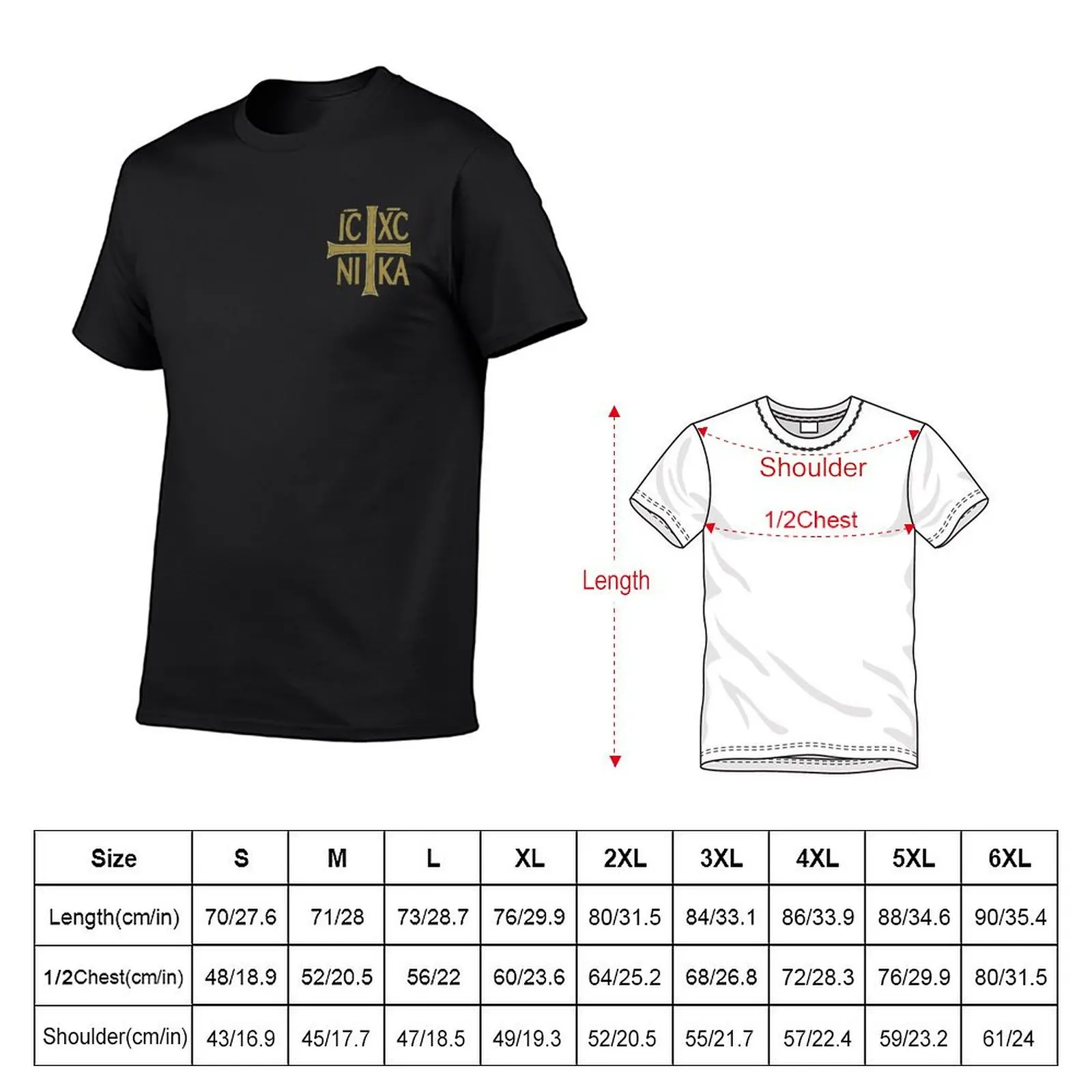 IC XC NIKA Cross Orthodox Eastern Christianity Christogram Side T-Shirt baggy shirts sports fans tee shirts for men