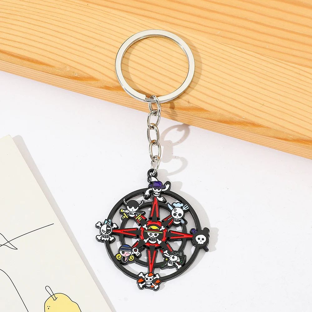 Anime One Piece Schlüsselanhänger Piratenschiff Totenkopf-Anhänger Schlüsselringe Freundschaftsgeschenk für Frauen Männer Mode für Rucksack-Accessoires – Detail 4
