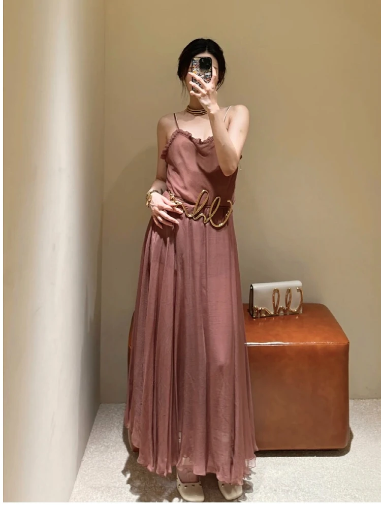 2026ss summer luxury new women's high quality vest camis with midi skirt ladies chic suits sets