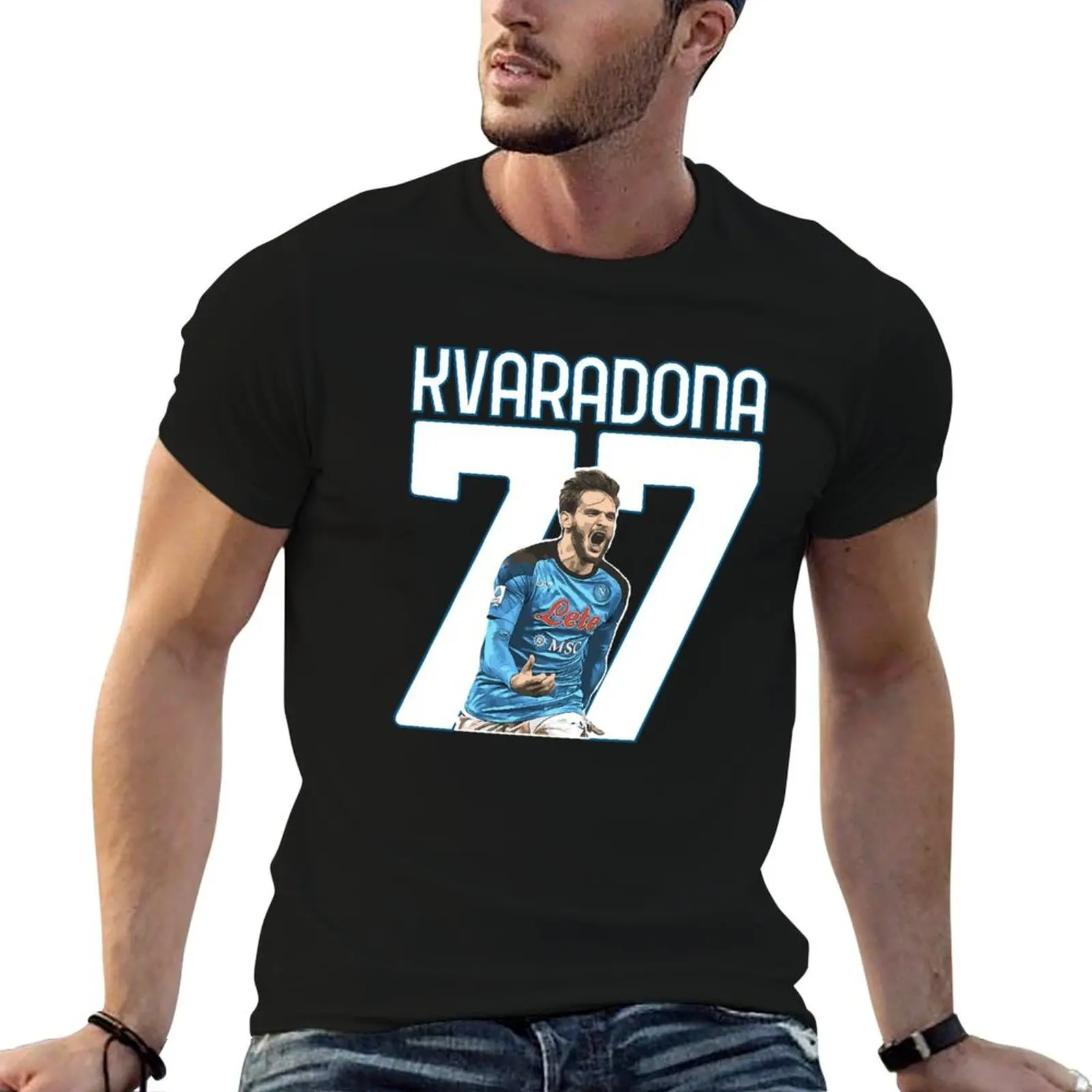 

Khvicha Kvaradona Kvaratskhelia T-Shirt man t shirts graphic t shirt for man man tshirt T-shirt