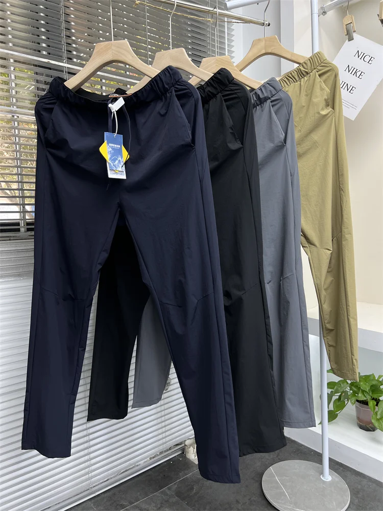 

Ультратонкие повседневные брюки Qui-Dry, мужские летние облегающие брюки с 3D пошивкой на открытом воздухе, прямые модные длинные брюки в городском стиле