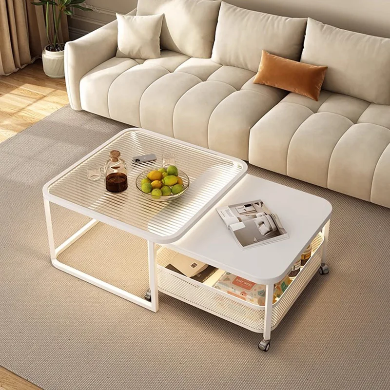 

France Cream Style Cafe Tables Modern Luxury Creativity Glass Coffee Tables Living Room Balcony Cafe Furniture Salontafel FYCT