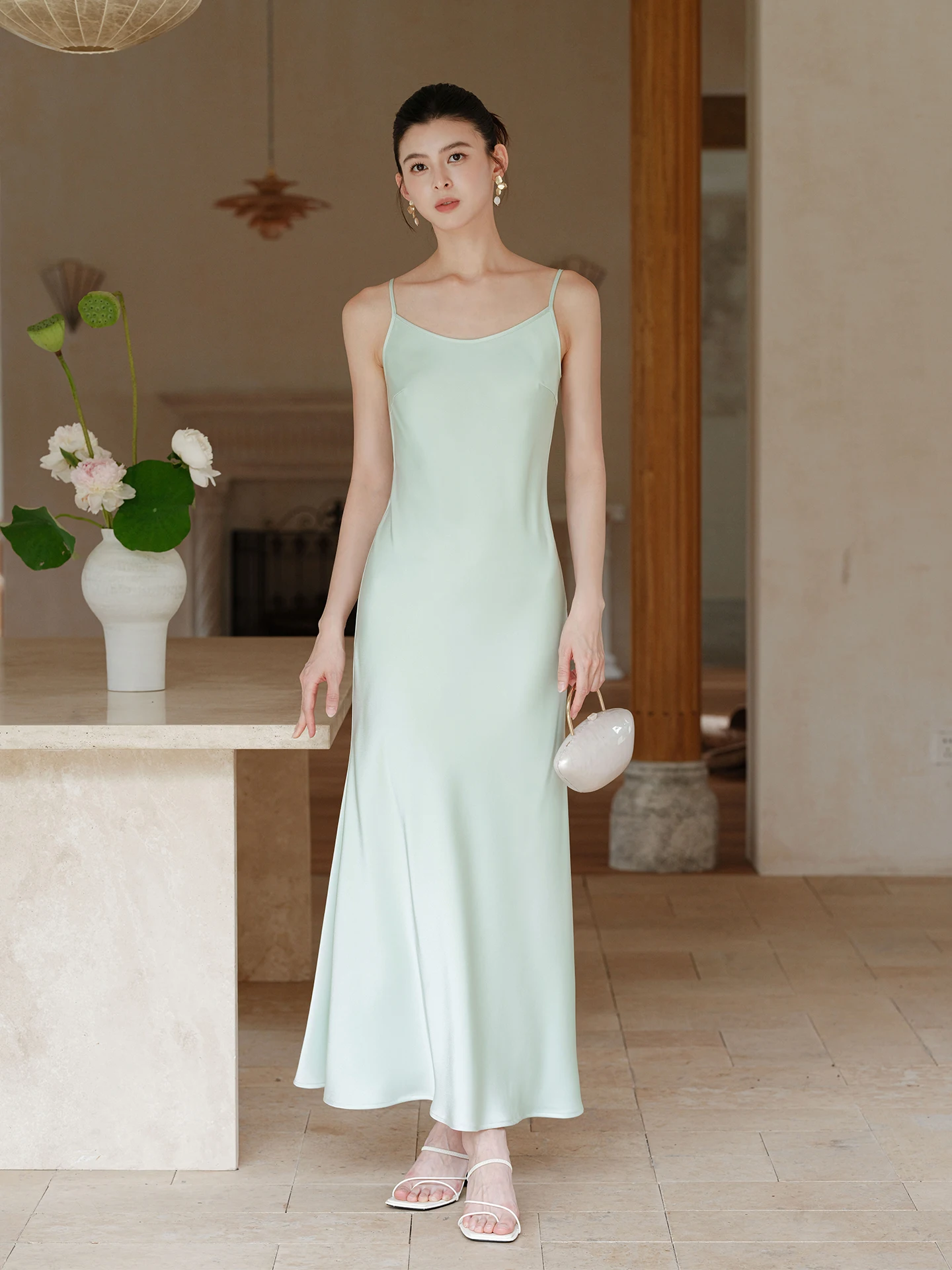 

New Chinese Sle Long Dr Women's Summer 2025 Ele Slim Fit Csole Dr High Waist Fi Tail Skirt Zipper Closure