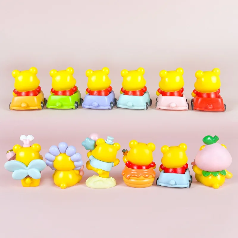 Juego de caja ciega de bosque encantado, figuras coleccionables de oso Kawaii, lindos mini modelos de Pvc para decoración de escritorio/regalos, estilo inspirado en Disney
