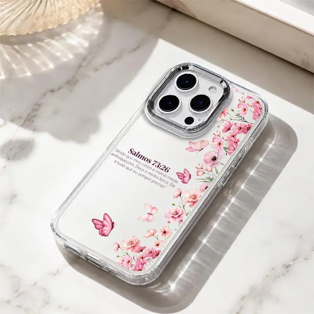 Flower Electroplating frame Transparent Phone Case for Iphone 17 Air 16 15 Pro Plus PM Soft TPU Drop-Proof cover For Girl gifts