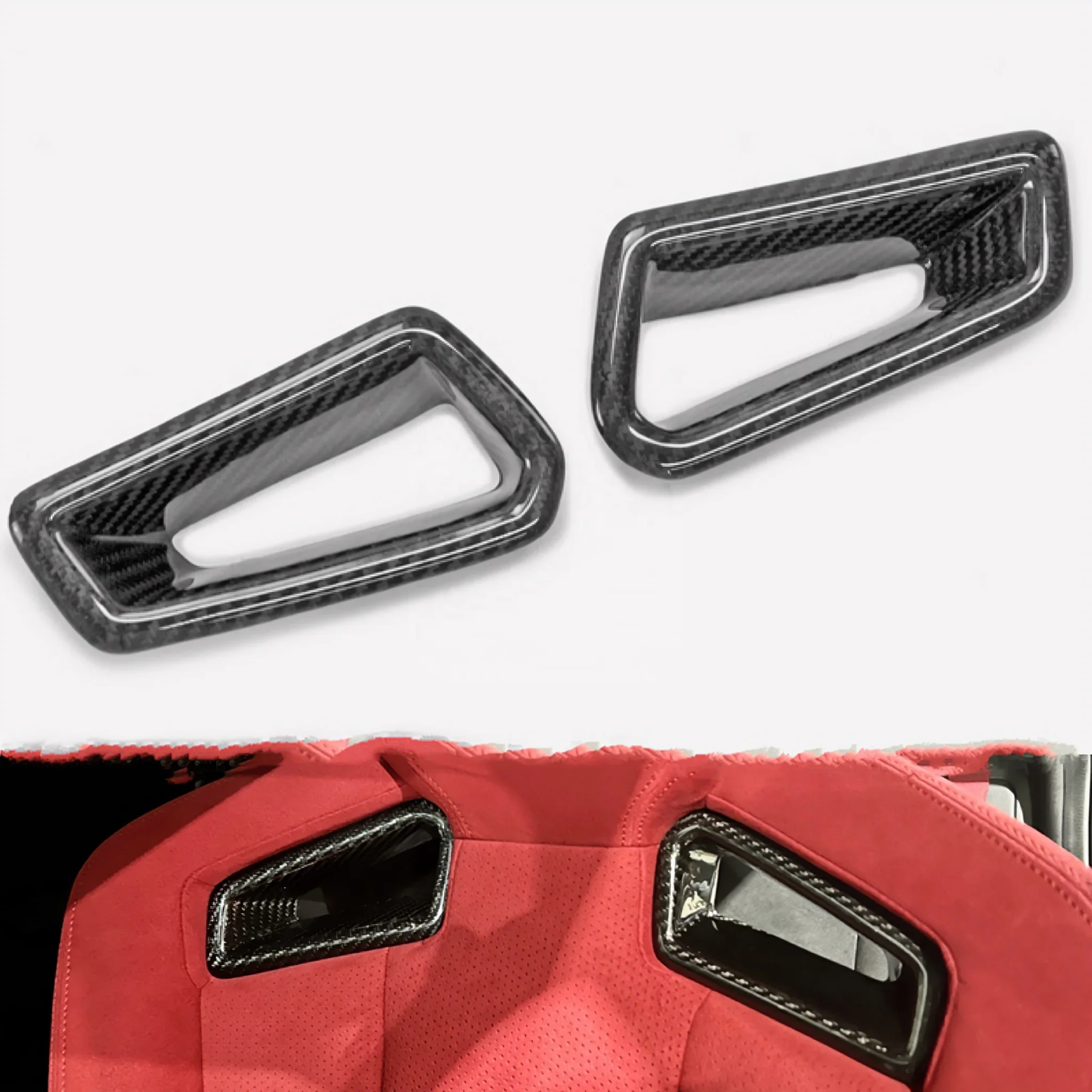 Fits for Honda 11th Civic Type-R FL5 Seat front insert cover pair Real Dry Carbon