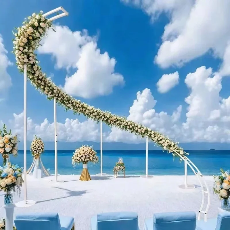 Wedding Arch Metal Backdrop Stand Stage Background Decoration Arched Frame for Ceremony Reception Photo Booth Props