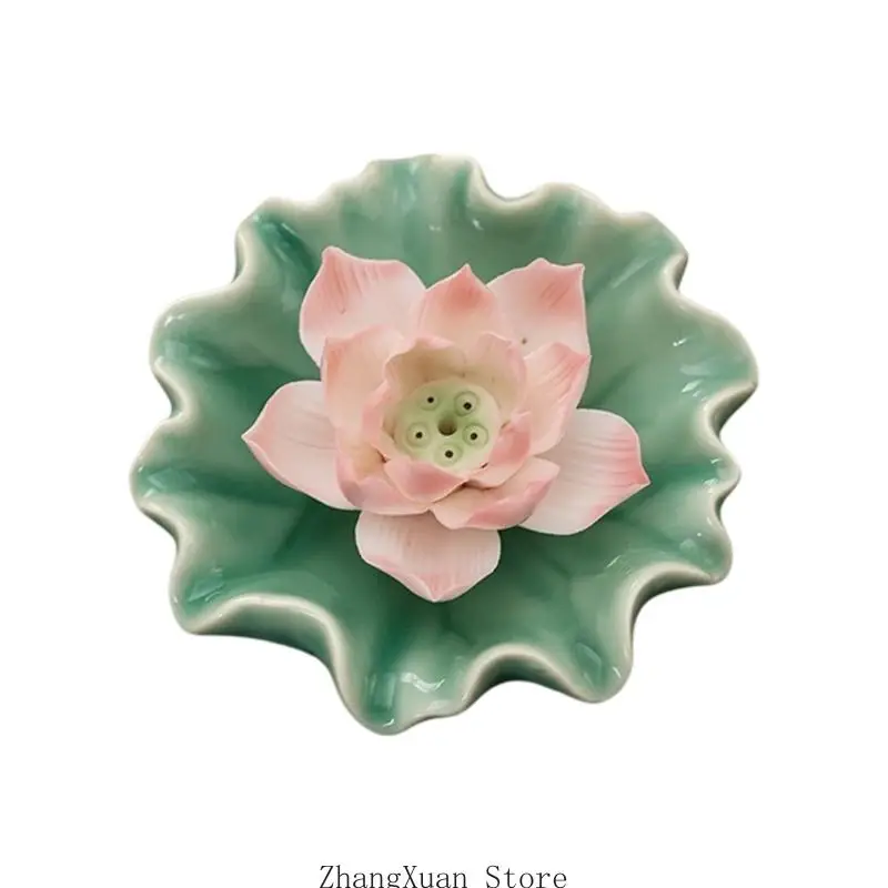 Insences Burners Holders with Perforated Center and Flower-and-Leaf Design 3XUF