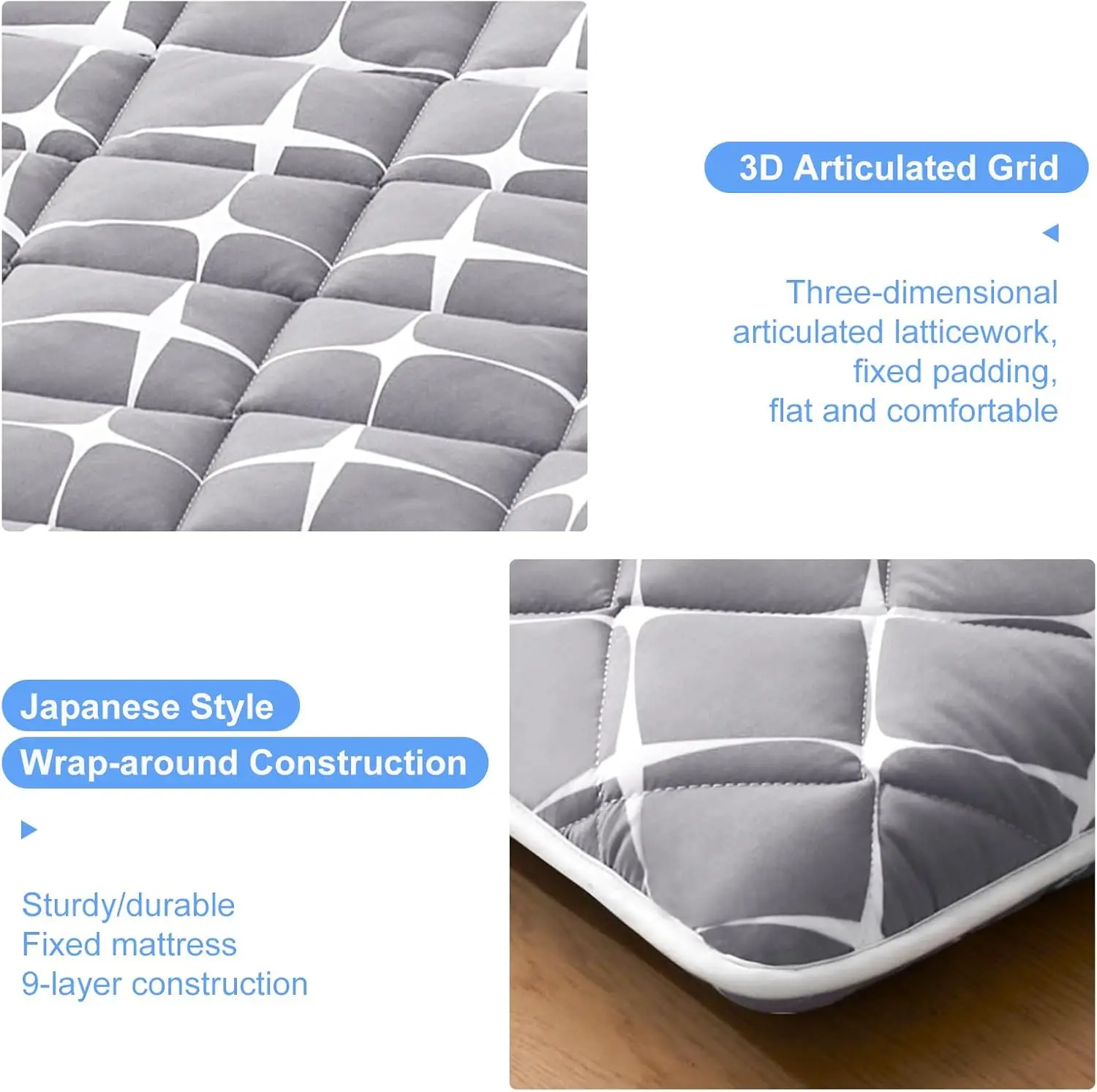 โฟมญี่ปุ่นที่นอนฟูกที่นอน,100% ความหนาแน่นสูงสบายโฟม,Thicken Tatami Mat Sleeping Pad,พับ & Porta