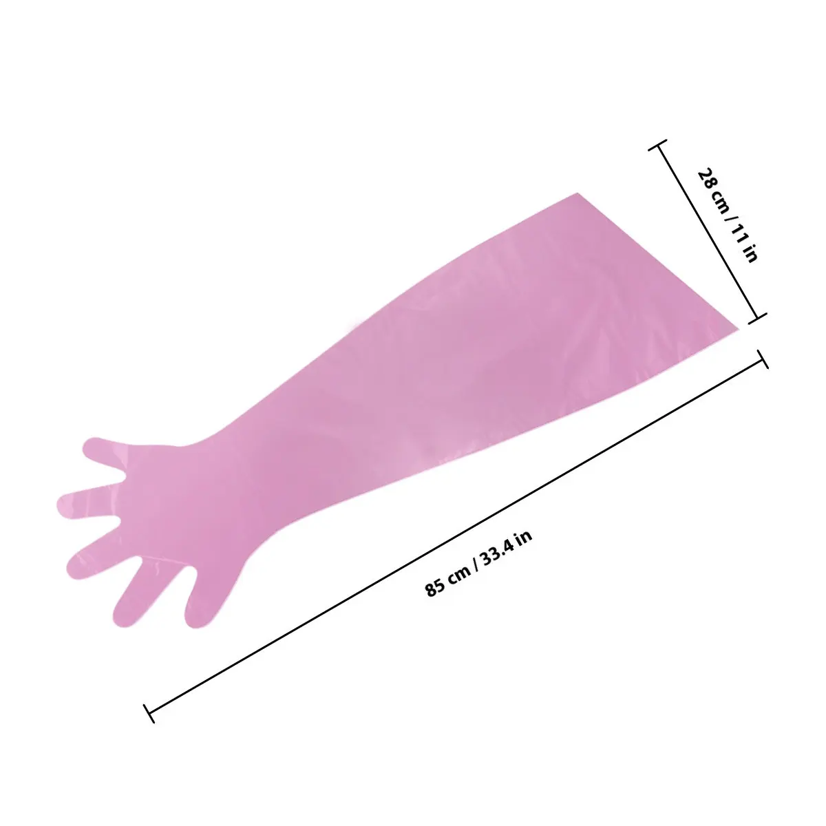 100Pcs Disposable Long Arm Gloves Plastic Film for Farm Animal Cattle Sheep Pregnancy Test Artificial