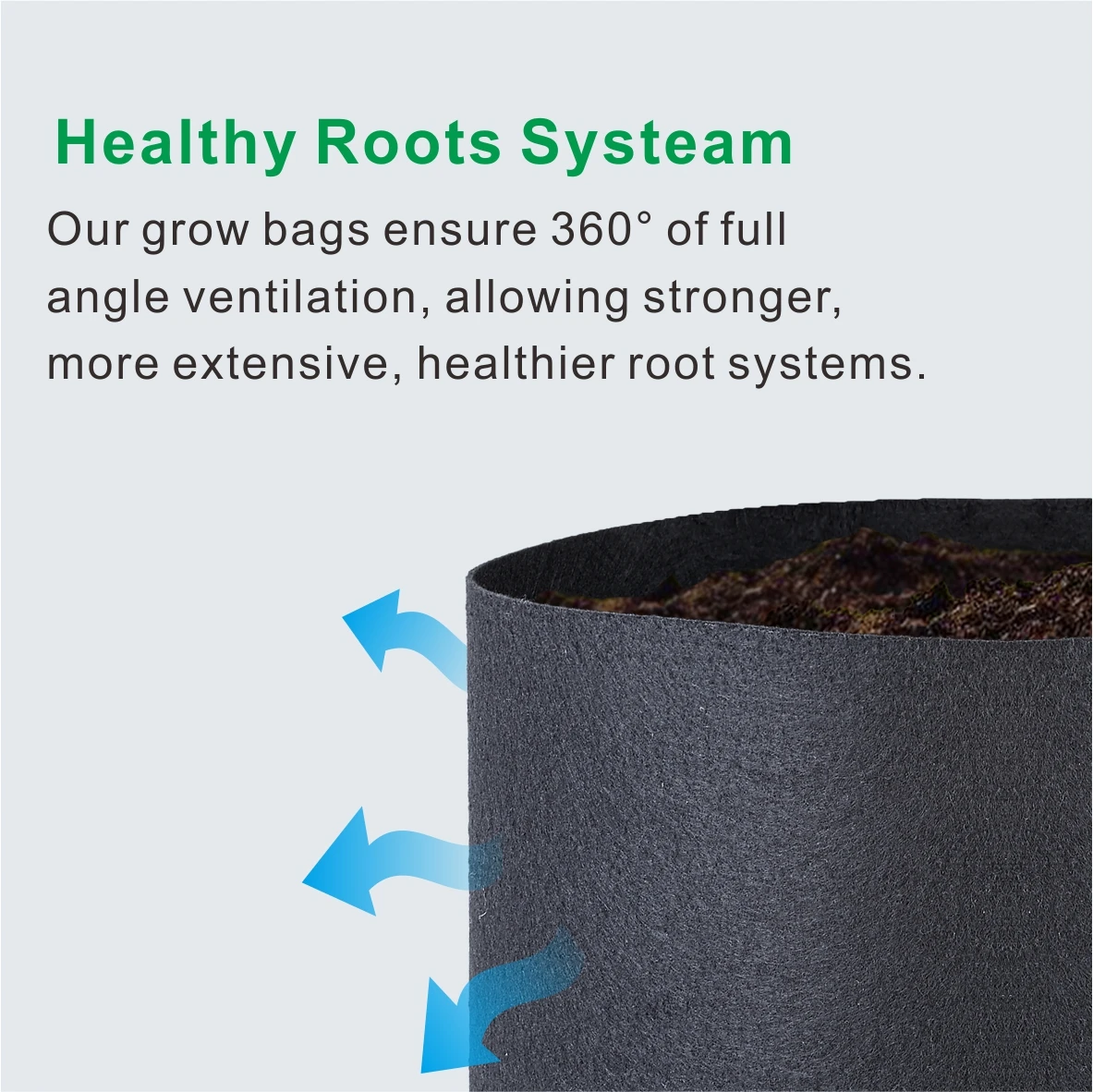 6 Pack 100 Gallon Grow Bags Black Non-woven Grow Bag Planting Fabric Grow Pots For Hydroponic Indoor Growing