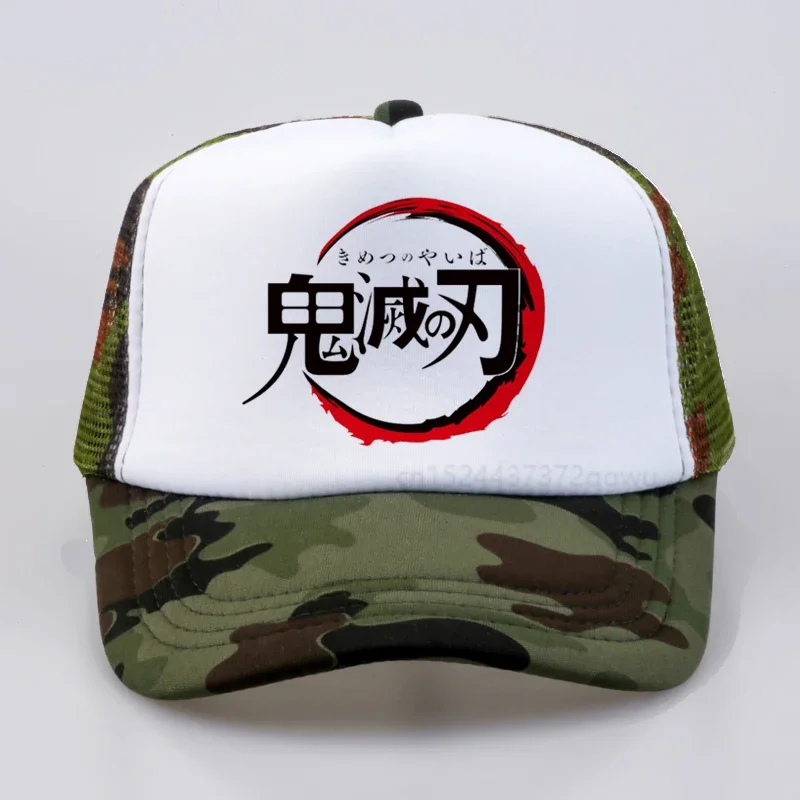 Demon Slayer Kimetsu no Yaiba Cosplay Baseball Cap Japan Anime demon slayer men Mesh Breathable trucker cap adjustable sunhat