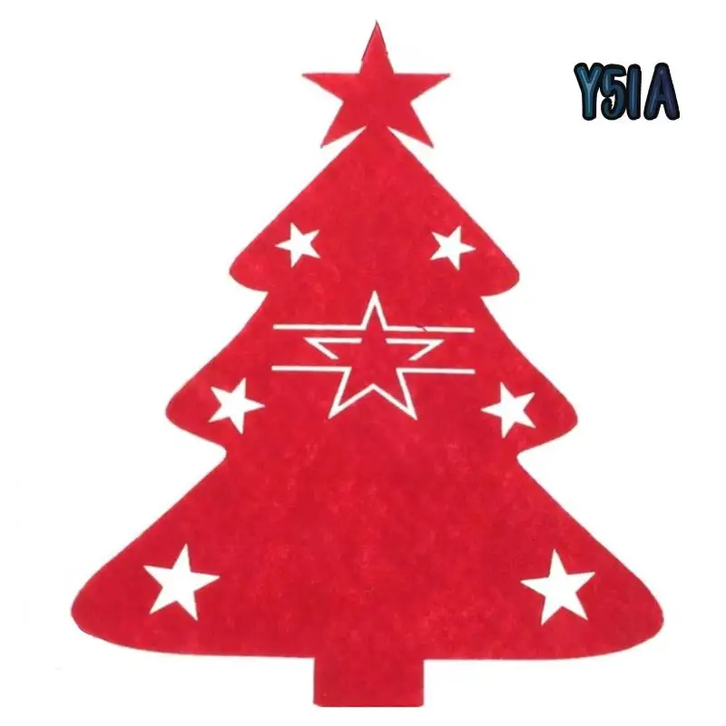 

Y51A-100PCS Organizer Table Decor Knife And Fork Holder Cutlery Bag Christmaselk Xmas Tree Pocket