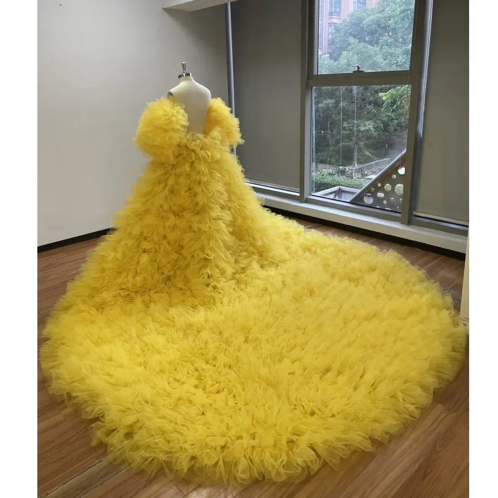 

Real Image Volume Tulle Skirts With Puff Gloves Ruffles Tulle Skirt For Stage Show Color Free Handmade custom size