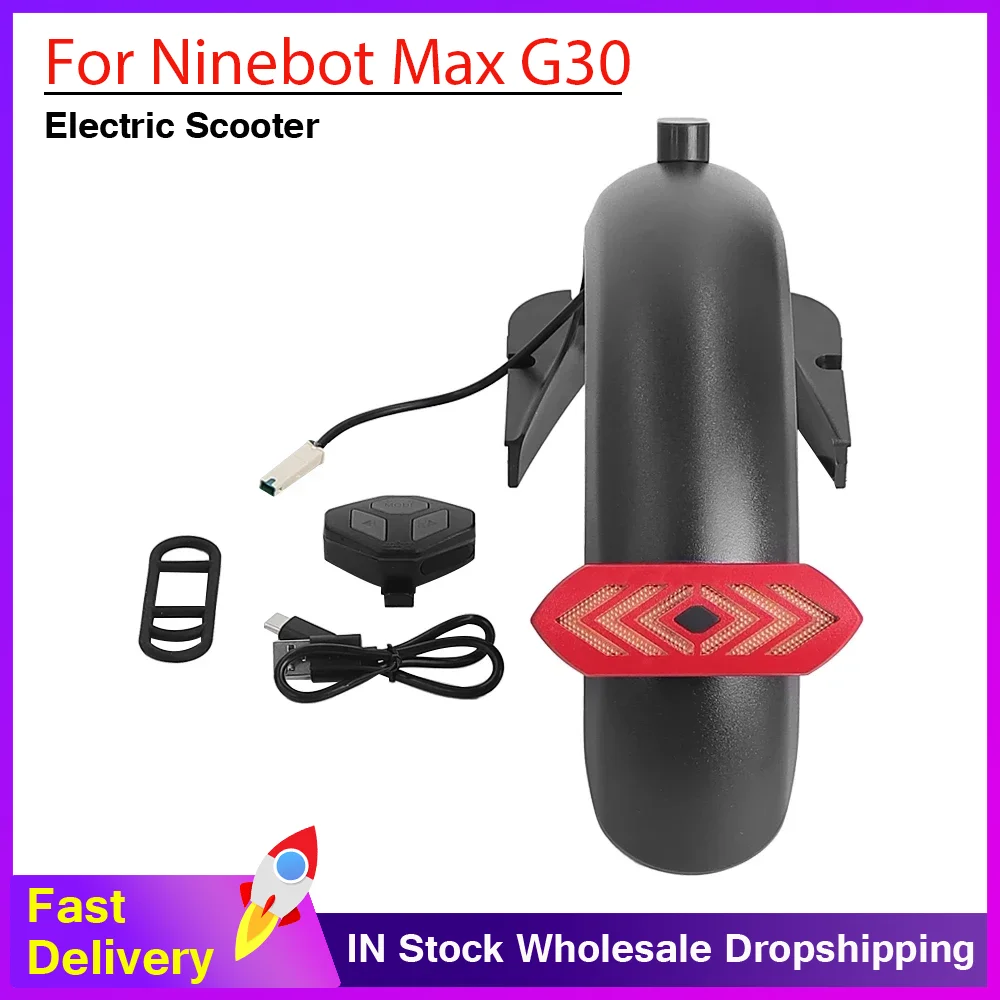 

Electric Scooter Turn Signal Rear Light Remote Lights LED Lamp Wireless Back Led Fender Tail Light for Ninebot Max G30 Accessory