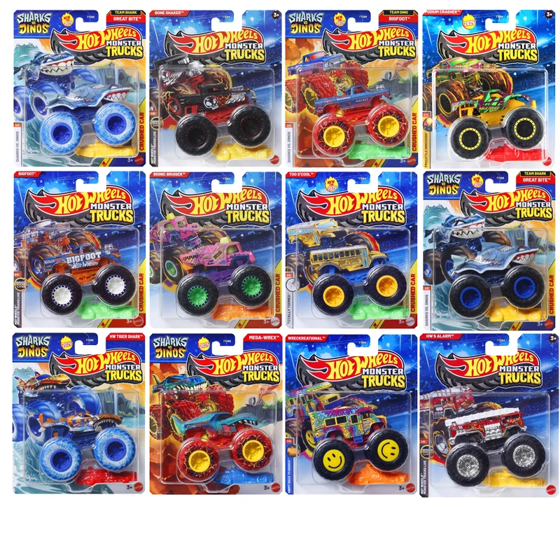 En Srock Hot Wheels coche Monster Trucks niños juguetes 1:64 Deicast Tiger Shark Mega Wrex alarma hueso Shaker pie grande también regalo escolar
