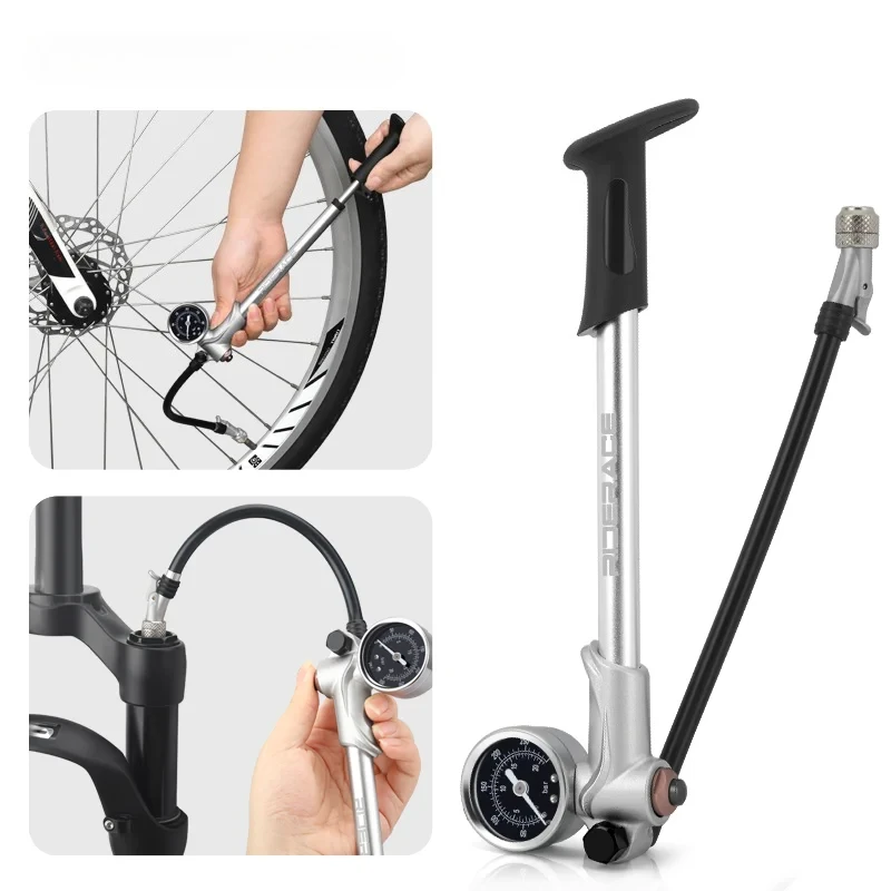 

300PSI High Pressure Bicycle Pump With Gauge For Fork & Rear Suspension Shock Absorber Road Bike Air Inflator Hand Pump