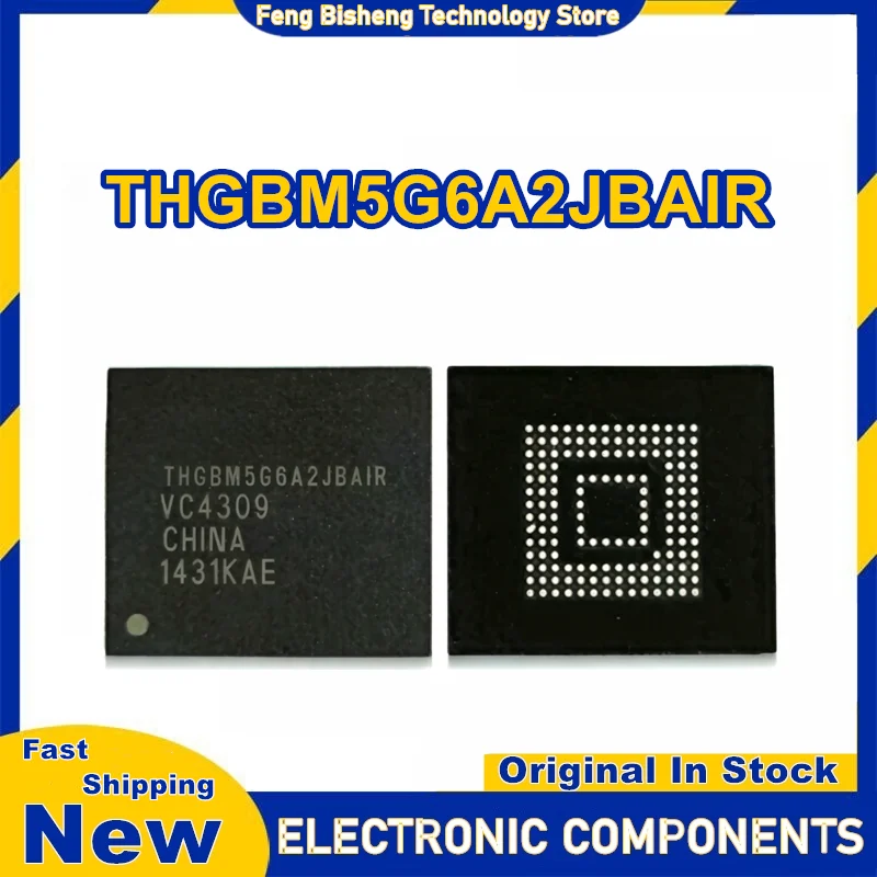 THGBM5G6A2JBAIR 8GB FBGA153 emmc Flash Particle Font Library 0-10 IC New Original in Stock