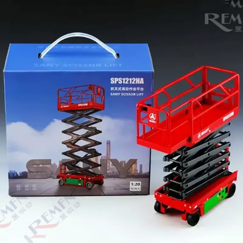 for SANY 1:20 SPS1212HA Scissor Lift Alloy Model Static Display Engineering Vehicle Simulation Toy Collection Gift