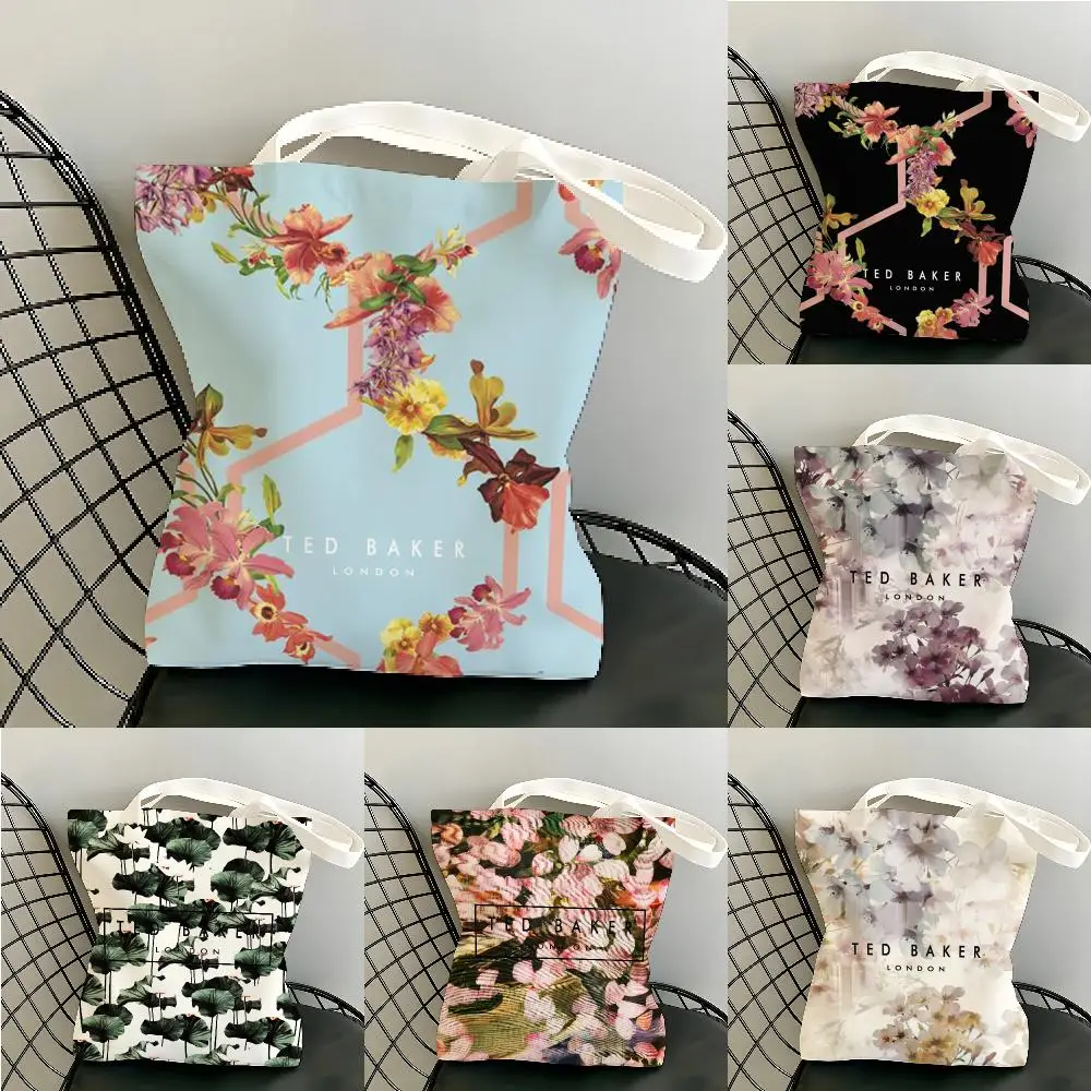 Design T-Ted Baker Storage Bags Canvas Tote Bag Women Large Capacity Reusable Eco Shopping Bag Shoulder Handbag