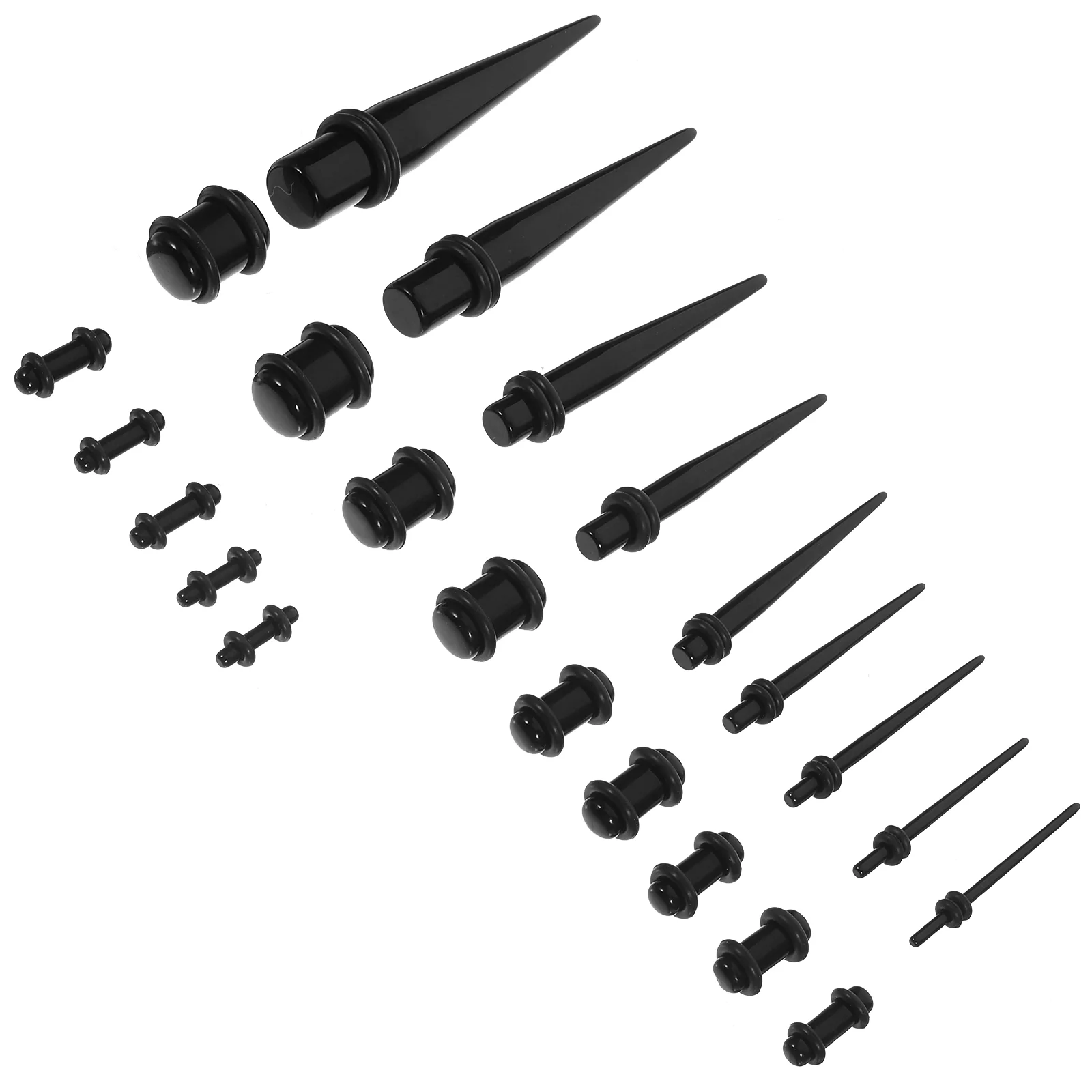 23 Pcs Acrylic Strecher Stretcher Jewelry Plug Black Expander