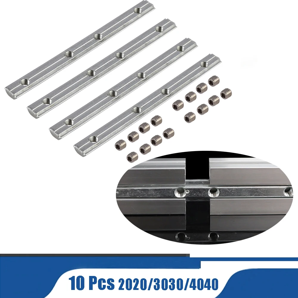 

10pcs 180 Degree Straight Joint Inside Connector 2020 3030 4040 Aluminium Profile Fittings Strip With M5 M6 Screws Profile